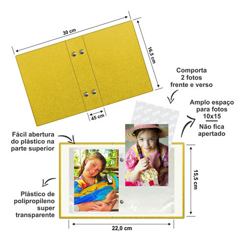 4 Albuns De Fotos 10x15/120 Escolha Glitter Couro Veludo 1