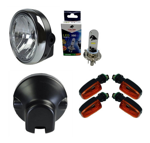 Farol Cbx 250 Twister 2000 A 2008 Com Lampada Led + 4 Piscas 0