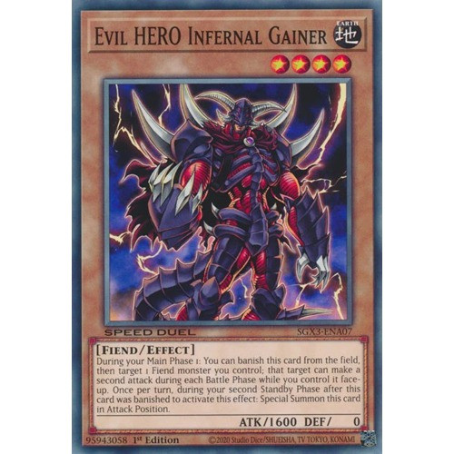 Evil Hero Infernal Gainer (sgx3-ena07) Yu-gi-oh! 0