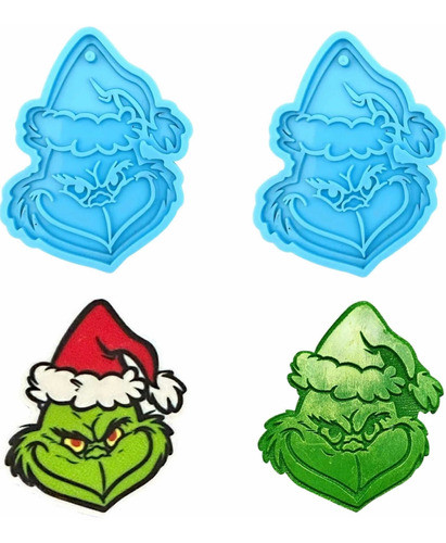 Molde Silicona Navidad Grinch Chirimbolo Llavero X2 0