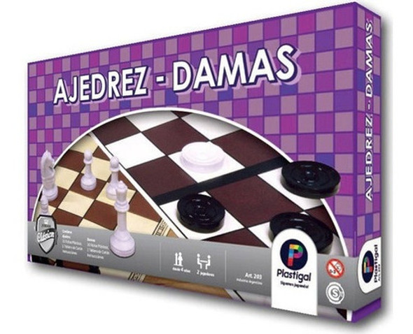 Juego De Mesa 2 En 1 Ajedrez Y Damas Plastigal 203 0