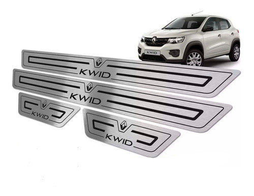 Cubre Zocalos + Kit Patente Cromado P/ Renault Kwid 1