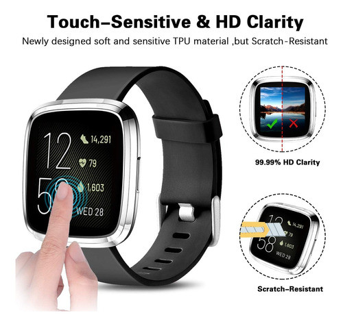 Funda Protector Pantalla Fitbit Versa 2 Tpu Pack X3 1