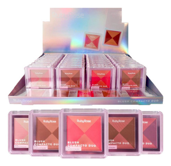 36 Blush Compacto Duo Hbf585 - Box Ruby Rose Atacado Sj 0