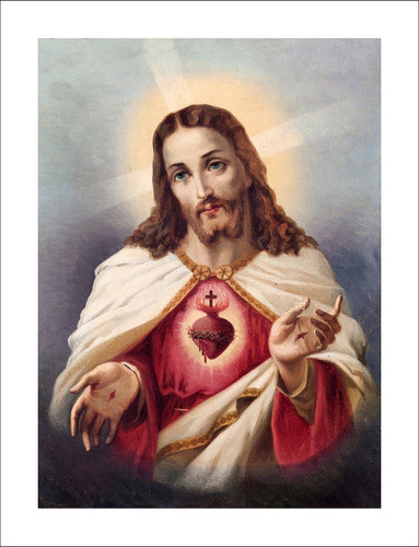 Lamina Fine Art Sagrado Corazon De Jesus 43x33 Cm Myc Arte 0