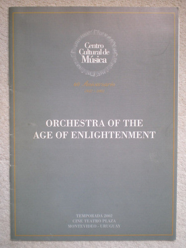 Programa Orchestra Age Of Enlightenment Centro Cultural 2002 0