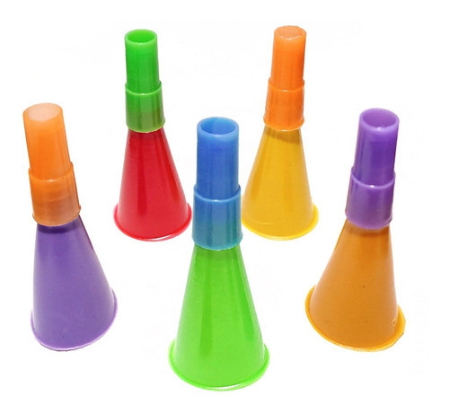 Cornetin Plastico X 10u -  Colores Variados Cotillon Carioca 1