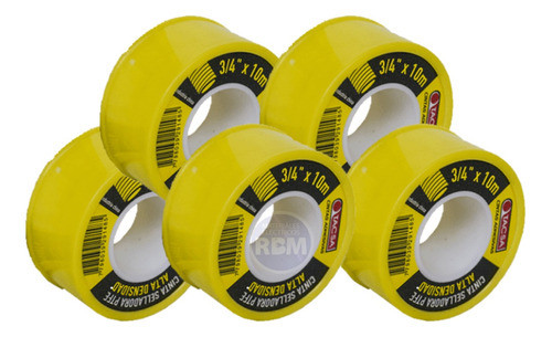 Pack X 5 Cintas De Teflon Alta Densidad ¾ X 10 Mts. Tacsa 0