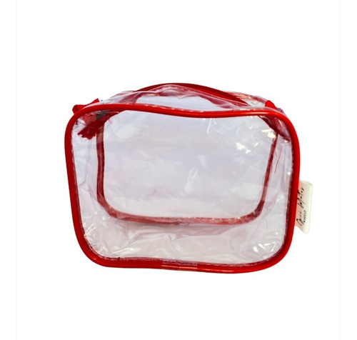 Mini Necessaire E Transparente Vermelha 15x12 Multiuso 0