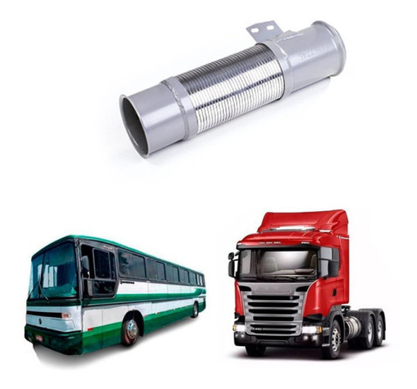 Tubo Flexivel Scania S4 S5 Original 1734040 Inóx 470mm 0