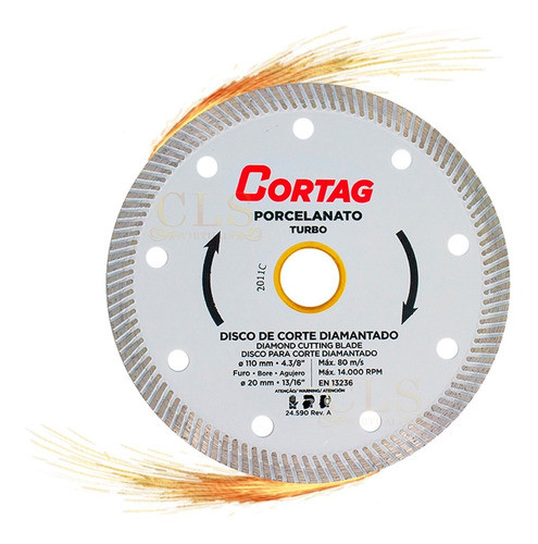 Disco Diamantado Cortag Porcelanato 110mm X 20mm Turbo 0