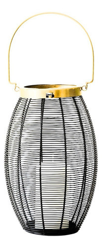 Fanal Metal Negro Black 19x28 Cm Deco Porta Velones 0