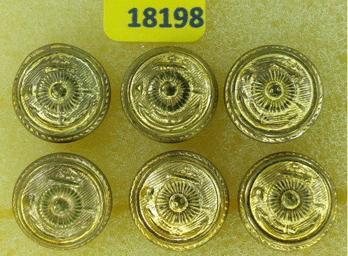 18198 Seis Antigos Botões Armada Argentina Metal Dourado 0