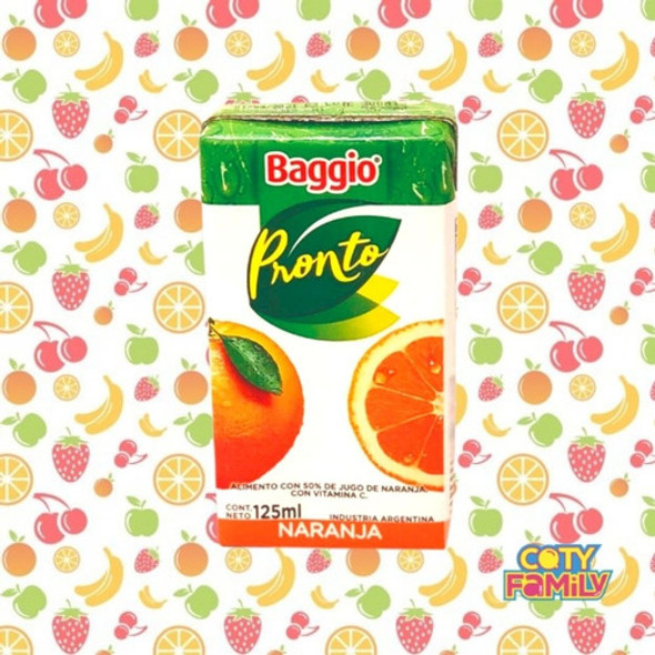 Jugo Junior Baggio  Pronto Naranja 125ml X 18 Unidades 1