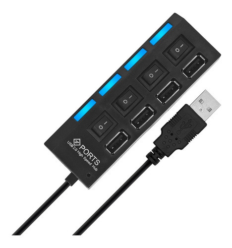 Hub Usb 4 Portas 2.0 Adaptador E Expansor Pen Drive Mouse 0