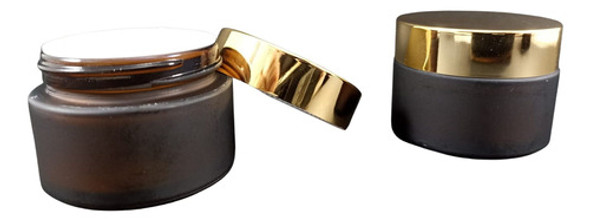 Pote 50g En Color Ámbar Esmerilado Tapa Dorada (pack X 5 ) 0