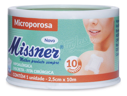 Kit Pacote 6 Fita Micropore Missner 2,5cm Branca Rolo 10m 0