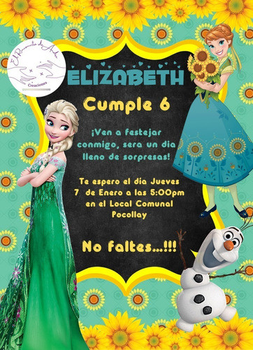 Invitacion Impresa Personalizada X20 Frozen Fever 14x9cm 0