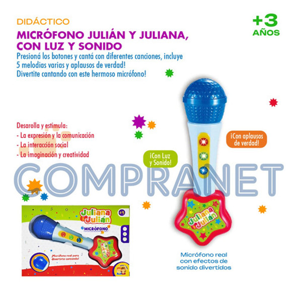 Micrófono Juliana Y Julián, Con Luz Y Sonido - 12654 1