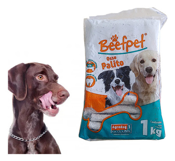 Osso Palito Branco Beefpet 1kg - Grosso 1