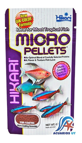 Alimento Comida Peces Tropicales. Hikari Micro Pellets 22g 0