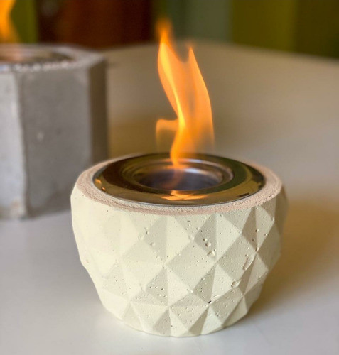 Fogonero De Mesa Quemador Bioetanol Acero Inoxidable Premium 1