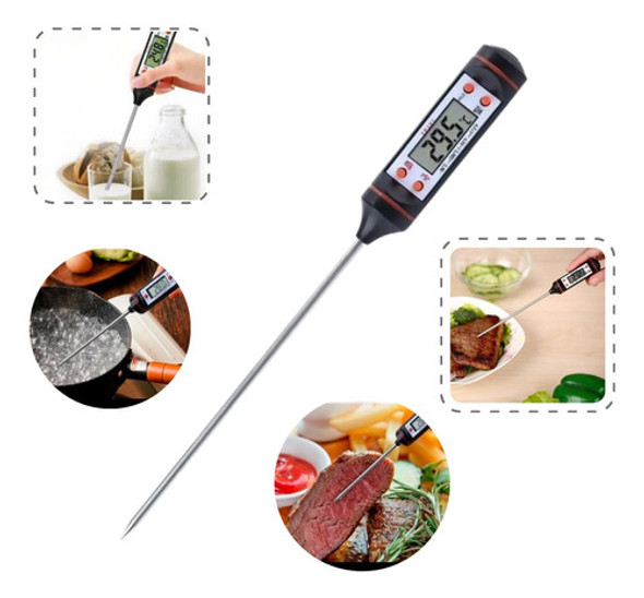 Termómetro Para Cocina Temperatura Lcd Pincha Carne Liquido 0