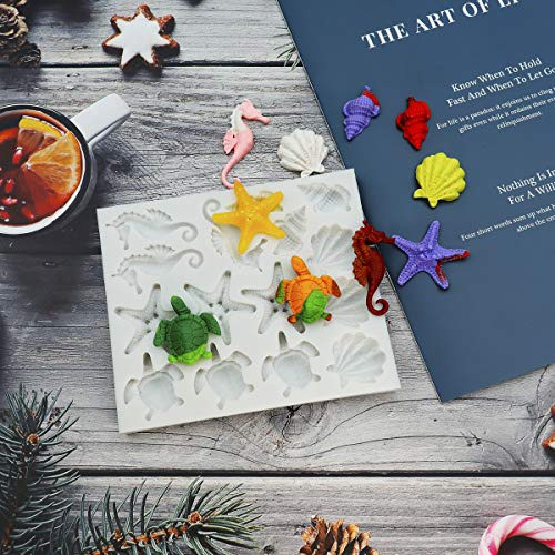 Moldes De Silicona Para Fondant Con Tema Marino, Concha, Car 1