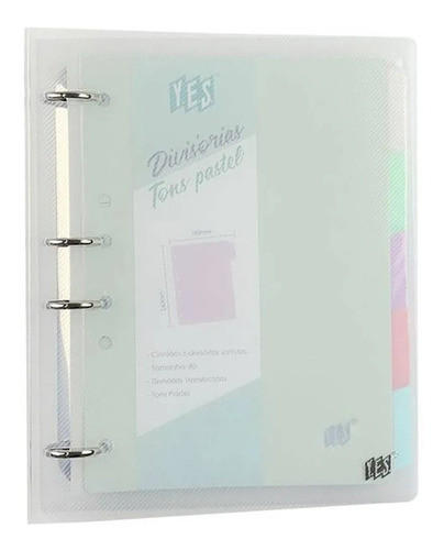 Caderno Colegial Argolado B5 Yes Cristal + Divisória + Bloco 0
