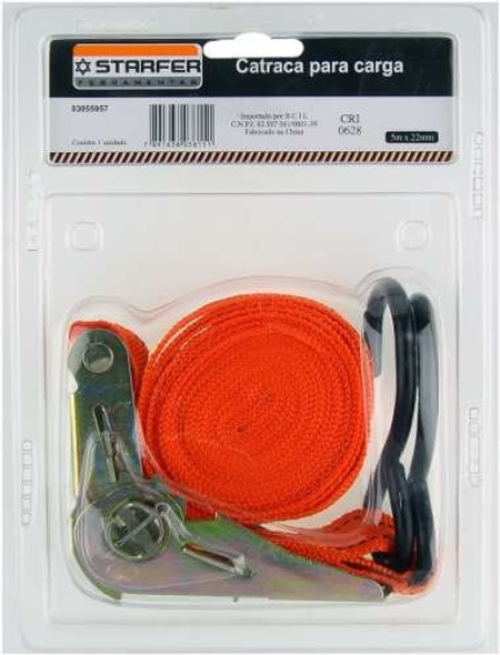 Kit 4 Unid. Cinta Carga Com Catraca 25mm X 4,5m Starfer 1