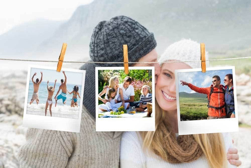 6 Fotos Tipo Polaroid, 10x7 Cm, Con Piola Y Mini Palillos 0