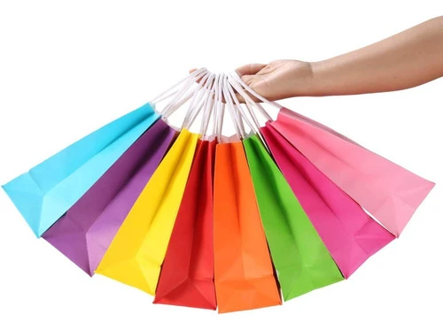 Bolsas De Papel Con Asas Pack X 40 Unidades Colores Varios 0