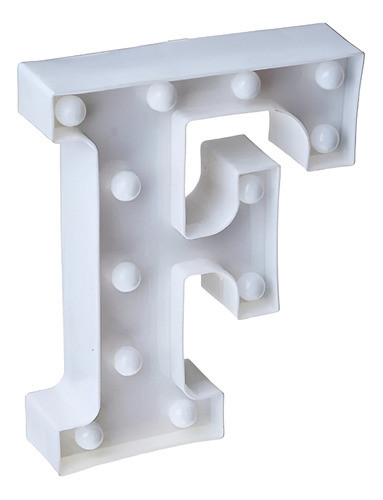 Luminária Decorativa Led 3d Letra F Branca 22cm Decoração 0