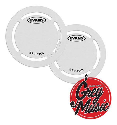 Parche Evans Eqpaf1 Patch Blanco Bombo X2 P/ Bateria 1