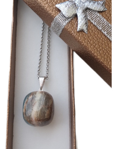 Collar Ónix Cielo C/cadena + Caja - Altar Esotérico 0