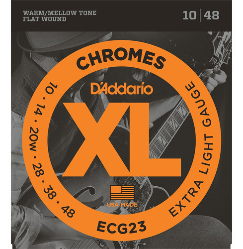 Encordado Eléctrica Daddario Ecg23 Chromes 010 Chatas 0