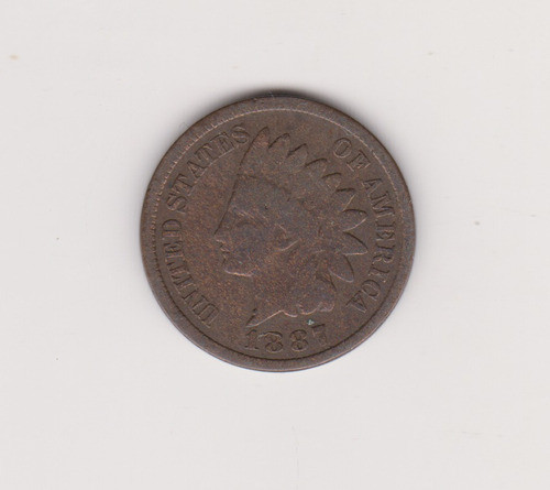Moneda Eeuu 1 Cent Año 1887 Bueno + 1