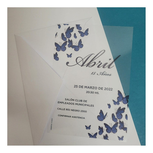 Tarjeta Invitación Transparente Acetato 15 Años-eventos  X50 1