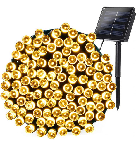 Guirnalda Solar Luces Exterior Led 20 Mt 200 Luces Calida 0