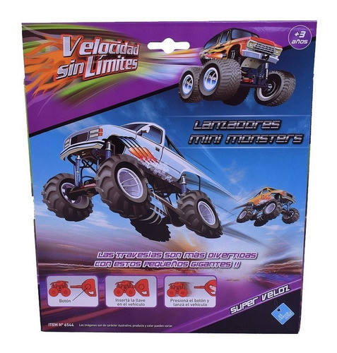 Autos Mini Monsters Con Lanzadores Pack X 6 Ln3 6544 Ellobo 1