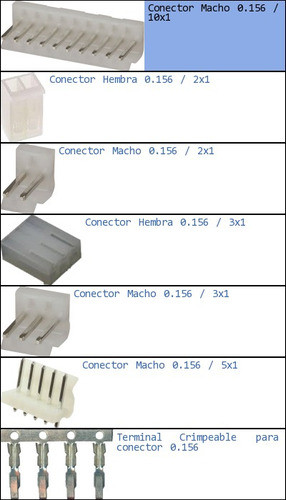 Conector Macho 0.156 10x1-p 1