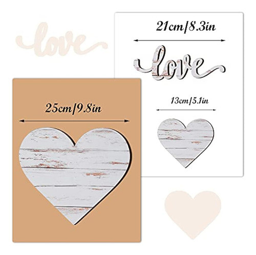 Chitidr 3 Piezas Letrero De Madera En Forma De Corazón Letre 1