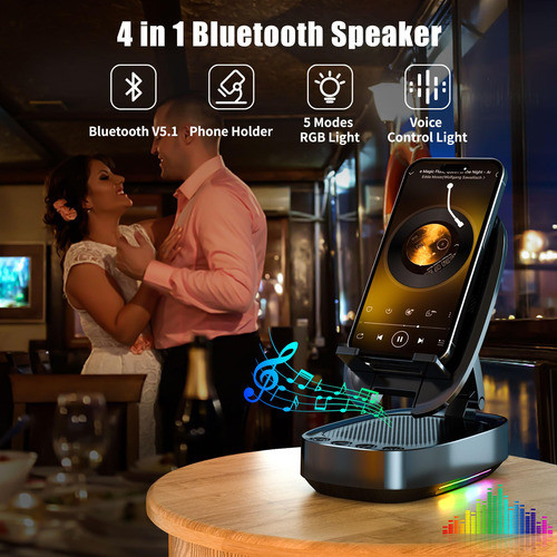 Apoya Celular Con Parlante Bluetooth Negro 1