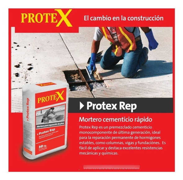 Protex Rep Mortero Para Reparaciones De Rápida Habilitación 1