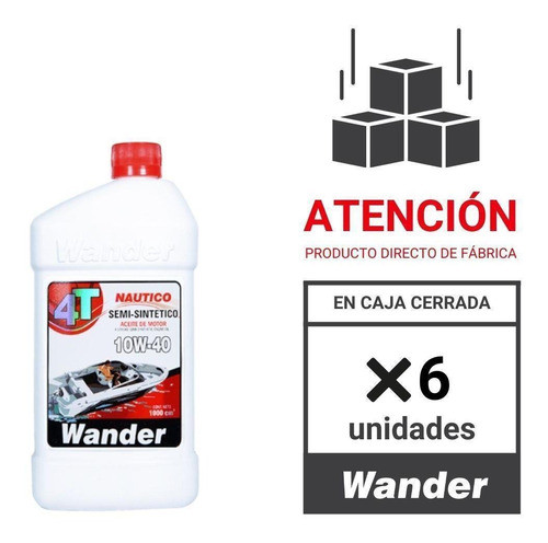 Aceite 4t Semisintético Náutico Wander X 1 Lt X 6 Un. 1
