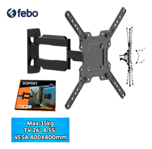 Soporte Tv Lcd/led 26  A 55   35kg Articulado Febo 1
