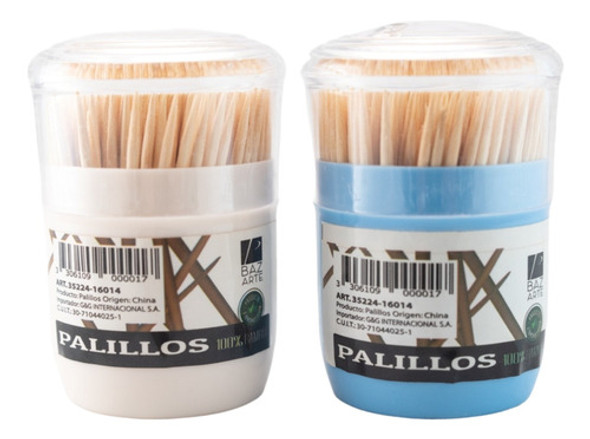 Escarbadientes Palillos De Bambú 7cm Tubo X 340 Unidades 0