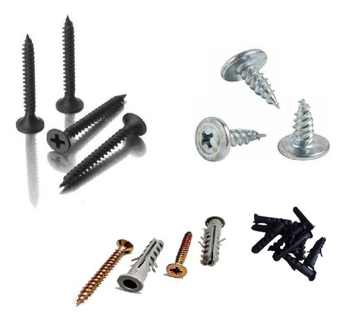 Kit Combo Tornillos T1 T2  Fijaciones N8 Durlock Knauf Cielo 0