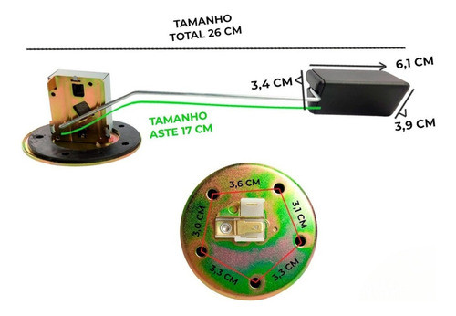 Sensor Nível Tanque Combustível Hilux Sw4 2.8 1991 1992 1993 1