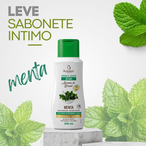 Sabonete Líquido Menta Íntimo Feminino Limpa Protege 1